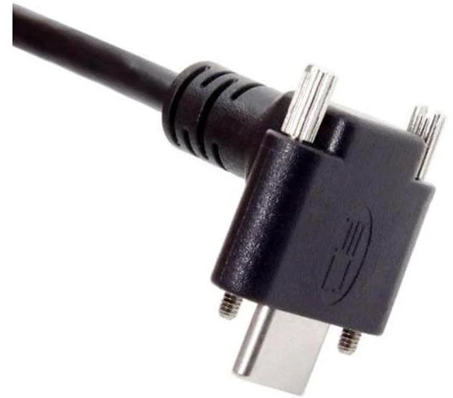 Alt view image 5 of 7 - WRIARICH Down Up Angled USB 3.1 Type-C Dual Screw Locking to Standard USB3.0 Data Cable 90 Degree for Camera 10feet