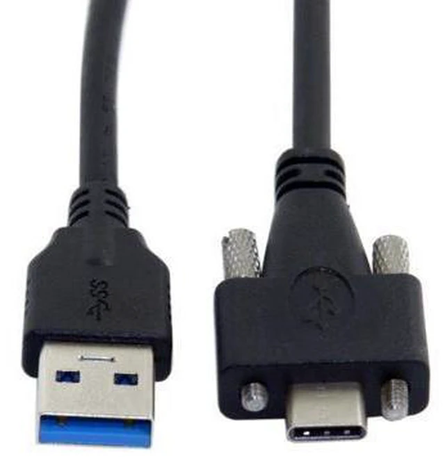 Main image of WRIARICH USB 3.1 Type-C Dual Screw Locking to Standard USB3.0 Data Cable 1.2m Panel Mount Type for Industrial Camera