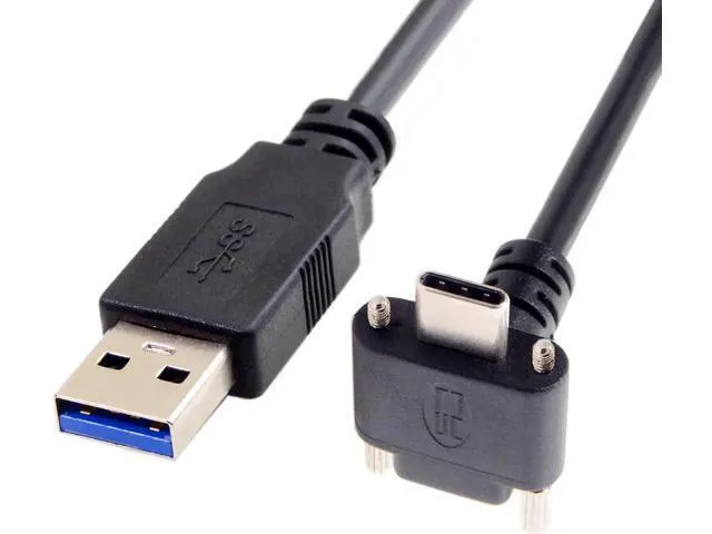 Alt view image 2 of 6 - WRIARICH 5.0M Down Up Angled USB 3.1 Type-C Dual Screw Locking to Standard USB3.0 Data Cable 90 Degree for Camera UC-128-5.0M
