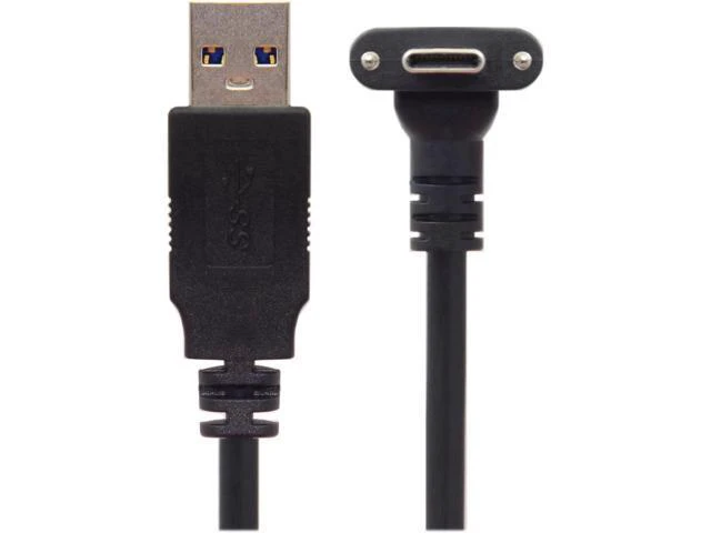 Alt view image 3 of 7 - WRIARICH 1.2M Down Up Angled USB 3.1 Type-C Dual Screw Locking to Standard USB3.0 Data Cable 90 Degree for Camera UC-128-1.2M