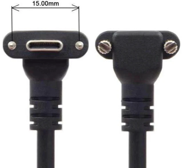 Main image of WRIARICH Down Up Angled USB 3.1 Type-C Dual Screw Locking to Standard USB3.0 Data Cable 90 Degree for Camera 25"feet