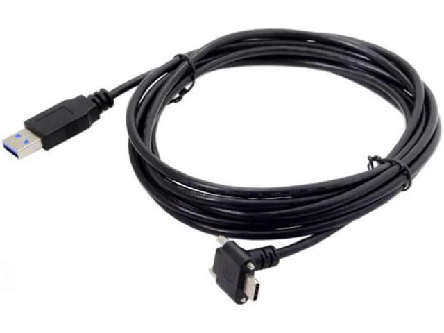 Alt view image 5 of 7 - WRIARICH Down Up Angled USB 3.1 Type-C Dual Screw Locking to Standard USB3.0 Data Cable 90 Degree for Camera 25"feet