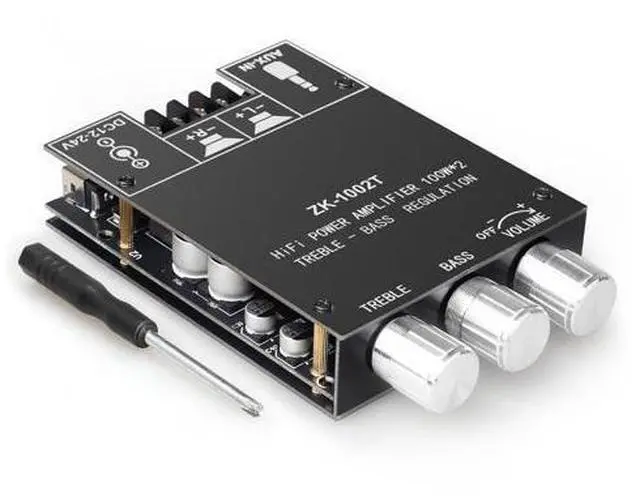 Main image of WRIARICH ZK-1002T 100W+100W Power Amplifier Board, TPA3116D2 Chip with Bluetooth and AUX Inputs, 2.0 Channel Audio Power Amplifier (ZK-1002T)