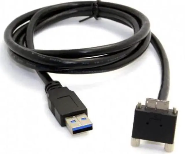 Alt view image 3 of 4 - WRIARICH 3m 90 Degree Down Angled Micro USB Screw Mount to USB 3.0 Data Cable for Point Grey Chameleon Camera