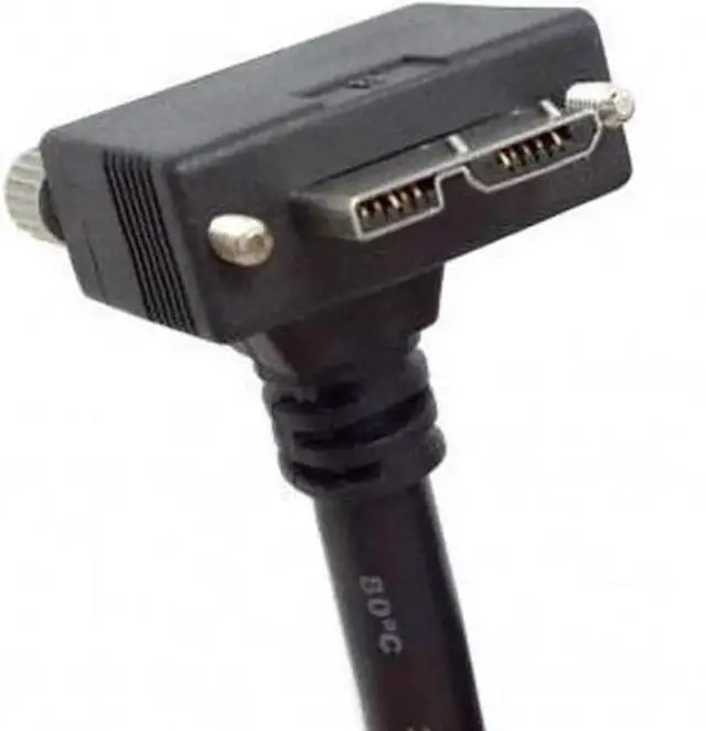 Alt view image 4 of 4 - WRIARICH 3m 90 Degree Down Angled Micro USB Screw Mount to USB 3.0 Data Cable for Point Grey Chameleon Camera
