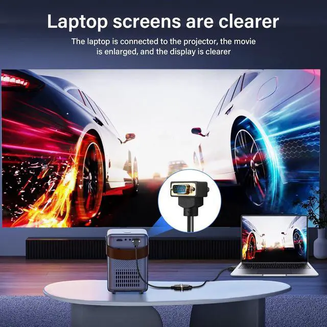 Alt view image 5 of 7 - WRIARICH Right Angle VGA Cable,90 Degree Down Bend Angle VGA Male to Female Full HD 1080P High Resolution Video Extension Cable 0.5M (Down)