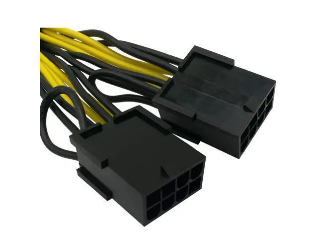 Alt view image 3 of 5 - WRIARICH Graphics Card Power Cable 030-0571-000 CPU 8 Pin Male to Dual PCIe 8 Pin Female Adapter for Tesla K80/M40/M60/P40/P100 4 inches (2-Pack) (10cm)