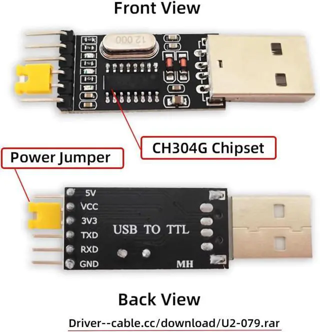 Alt view image 2 of 7 - WRIARICH USB2.0 Type-A to TTL Converter UART STC Module Serial Programmer CH340G CH340 3.3V 5V Adapter Replace PL-2303