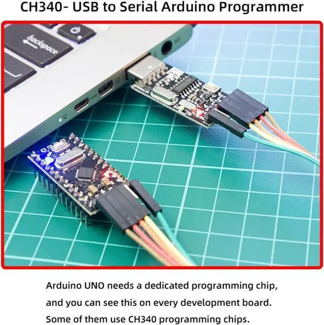 Alt view image 7 of 7 - WRIARICH USB2.0 Type-A to TTL Converter UART STC Module Serial Programmer CH340G CH340 3.3V 5V Adapter Replace PL-2303