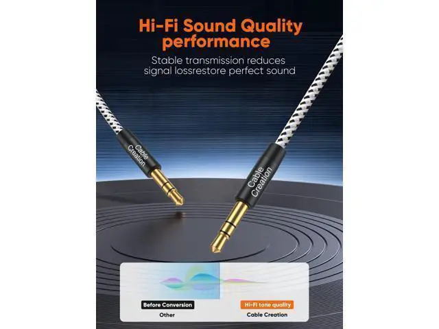 Alt view image 5 of 7 - WRIARICH Aux Cable (10FT/3M) 3.5 mm Audio Cable Male to Male, 1/8 Input Auxiliary Long Aux Cord for Car Extension Cable for Headphones, Car/Home Stereos, Speaker& More, Black