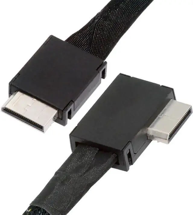 Main image of WRIARICH Left Angled 90 Degree OcuLink PCIe 4.0 PCI-Express SFF-8611 4i to SFF-8611 Data Active Cable for eGPU SSD 50cm