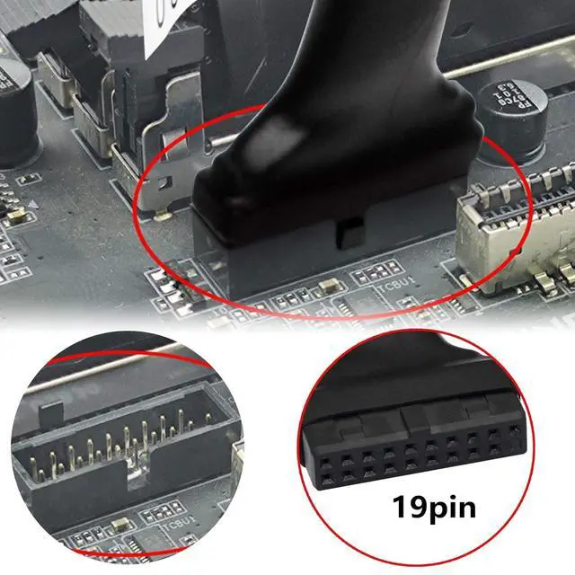 Alt view image 2 of 6 - WRIARICH USB 3.0 Header to USB 2.0, USB 3.0 19 Pin Female to USB 2.0 9 Pin Connectors Motherboard Cable for Data Transmission 2-Pack (19Pin Female)