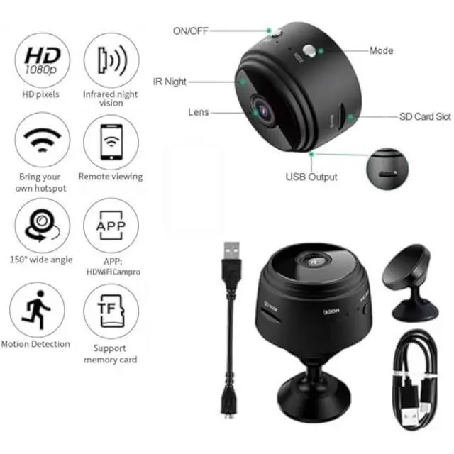 Alt view image 2 of 7 - WRIARICH Mini Guard Cam, Miniguad Camera 2025 Magnetic Mini Security Camera, 1080p HD Secret Scope Hidden Camera with Audio Indoor/Outdoor Wireless (2pcs)