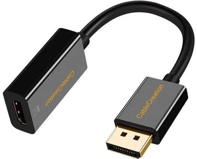 Main image of WRIARICH Active DP to HDMI 4K 60Hz, DisplayPort to HDMI Adapter Support UHD 4K @60Hz Audio/Video, Eyefinity Multi-Screen Compatible, Black