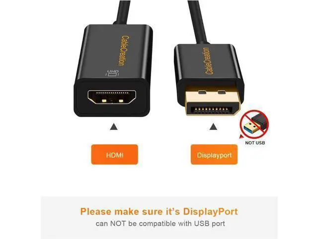 Alt view image 4 of 7 - WRIARICH Active DP to HDMI 4K 60Hz, DisplayPort to HDMI Adapter Support UHD 4K @60Hz Audio/Video, Eyefinity Multi-Screen Compatible, Black