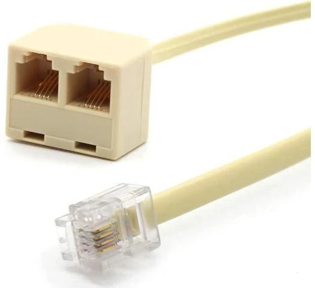 Alt view image 2 of 7 - WRIARICH RJ11 Male to Dual Female 6P4C Splitter Connector Telephone Adapter Plug Cord Cable Male to 2 Female Converter Separator Cord for Landline (2 of Pack)
