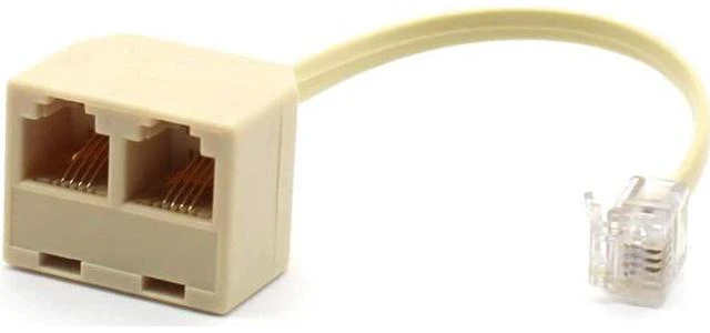 Alt view image 3 of 7 - WRIARICH RJ11 Male to Dual Female 6P4C Splitter Connector Telephone Adapter Plug Cord Cable Male to 2 Female Converter Separator Cord for Landline (2 of Pack)