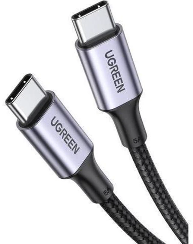 Main image of UGREEN USB C to USB C Cable 100W Fast Charge - 10FT USB 2.0 Type C 5A Power Delivery Nylon Braided Charging Cord Compatible for MacBook Pro 2021 iPad Pro Samsung Galaxy S21 S20 Note 20 Dell XPS Pixel