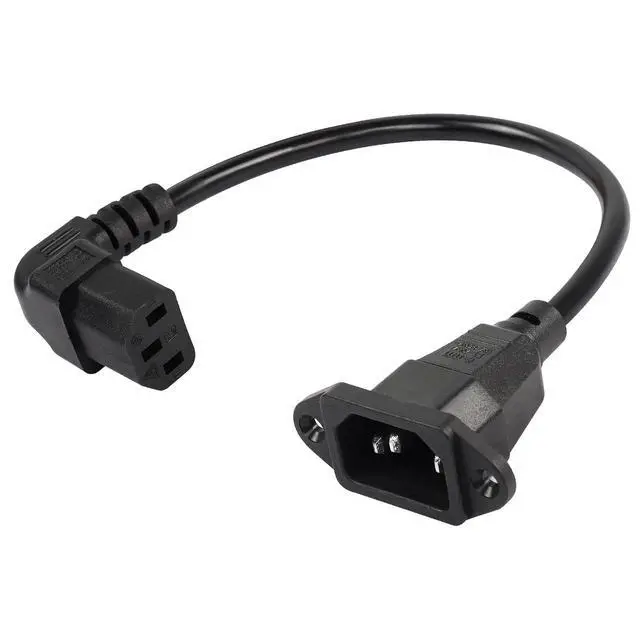 Main image of WRIARICH 0.3m Down Angle C13 to C14 Panel Mount Power Cable, 90 Degree IEC 320 C13 Female to C14 Male PDU Power Supply Extension Cord for Monitors,Computers,Etc(Dc13m-c14)