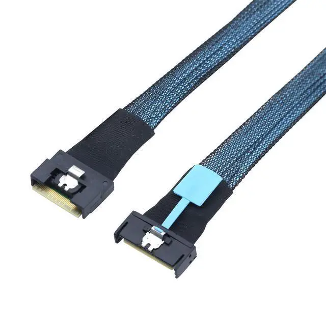 Alt view image 5 of 6 - WRIARICH PCIe5.0 MCIO 8i to Slimline SAS 4.0 SFF-8654 8i 74-Pin Cable 24Gbps High-Speed Server Interconnect, 85 Ohm Copper Wire (0.5m)