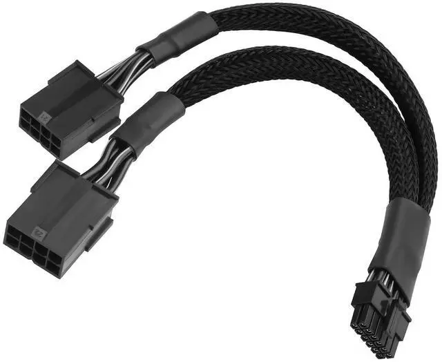 Main image of WRIARICH SQC118 12VHPWR PCIe 5.0 12-Pin to Dual 8-Pin (6+2) PCIe Adapter Cable for RTX 4090/4080/4070 Ti, PCI Express 5.0 GPU Power Adapter, 20cm Braided Cable