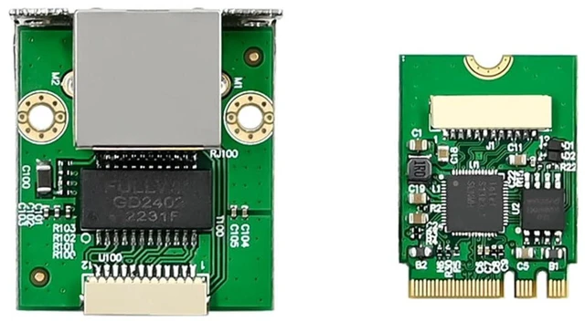 Alt view image 4 of 6 - M.2 A+E Key to 2.5G Ethernet Adapter - NIC with Intel I226V, 100/1000/2500 Mbps RJ45 Stable Connection Cable Length 20cm, Compatible with OpenWRT | Windows | Linux | Server | PC | SBC (M.2 A+E Key)