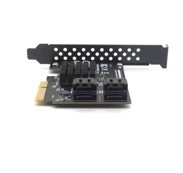Alt view image 3 of 7 - WRIARICH Weastlinks PCI-E to 4 Port Raid SATA3.0 6G Controller Card PCIE 4SATA Raid Card PCI-E SATA Raid PCI Express 4X Marvell 88SE9230 Chip