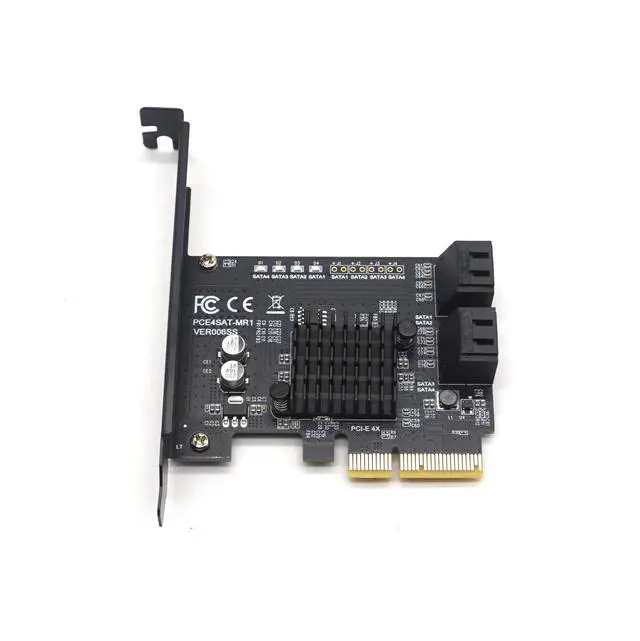 Alt view image 2 of 7 - WRIARICH Weastlinks PCI-E to 4 Port Raid SATA3.0 6G Controller Card PCIE 4SATA Raid Card PCI-E SATA Raid PCI Express 4X Marvell 88SE9230 Chip