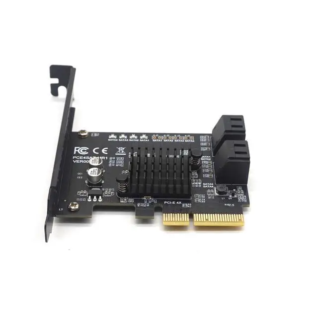 Alt view image 6 of 7 - WRIARICH Weastlinks PCI-E to 4 Port Raid SATA3.0 6G Controller Card PCIE 4SATA Raid Card PCI-E SATA Raid PCI Express 4X Marvell 88SE9230 Chip