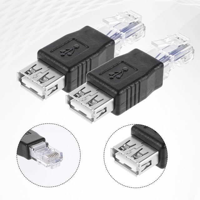 Alt view image 4 of 7 - 2 PCS USB to Ethernet Adapter, Ethernet to USB Adapter USB to Rj45 Ethernet Adapter Female Converter USB to Ethernet Cable USB Ethernet Adapter for Camera with Network Function, Adsl Modem, Printer