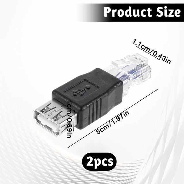 Alt view image 3 of 7 - 2 PCS USB to Ethernet Adapter, Ethernet to USB Adapter USB to Rj45 Ethernet Adapter Female Converter USB to Ethernet Cable USB Ethernet Adapter for Camera with Network Function, Adsl Modem, Printer