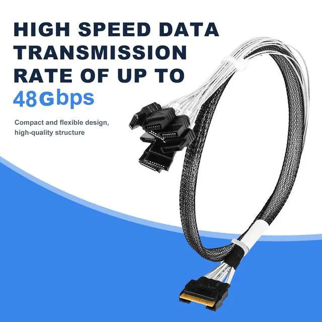 Alt view image 2 of 6 - WRIARICH X8 to 8*,- 74P to 8* 7P, SlimSAS Host/RAID to SATA Target HD, 85CM Cable