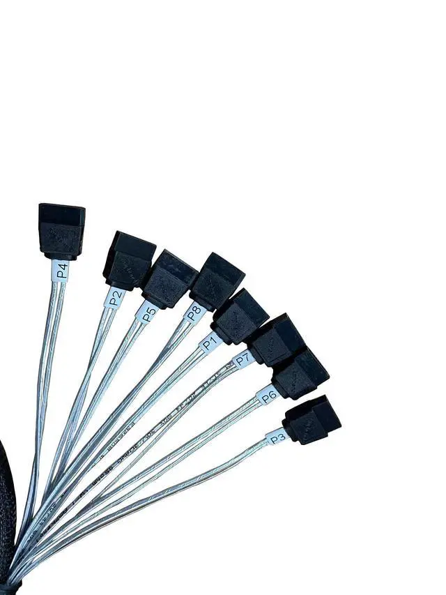 Alt view image 6 of 6 - WRIARICH X8 to 8*,- 74P to 8* 7P, SlimSAS Host/RAID to SATA Target HD, 85CM Cable
