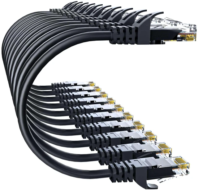 Main image of WRIARICH 10Gsupxsel Cat 6 Ethernet Cable 3FT 10Pack, Cat6 Ethernet Patch Cable 10Gbps, High-Speed UTP Cat6 Network Cable Pure Copper, Cat 6 Cable for Home and Office Network, Black