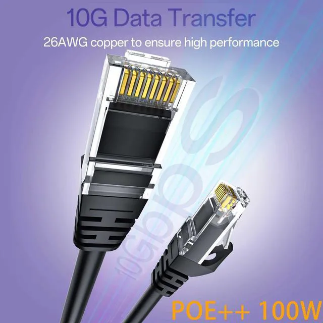 Alt view image 2 of 7 - WRIARICH 10Gsupxsel Cat 6 Ethernet Cable 3FT 10Pack, Cat6 Ethernet Patch Cable 10Gbps, High-Speed UTP Cat6 Network Cable Pure Copper, Cat 6 Cable for Home and Office Network, Black