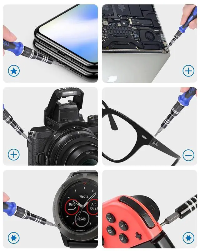 Alt view image 7 of 7 - WRIARICH Electronics Precision Screwdriver Set: 61 in 1 Small Magnetic Repair Tool Kit Mini Screw Driver with Case for Computer, Laptop, PC, iPhone, Xbox, PS4/5, Controller, Gamer Tech Gifts for Men