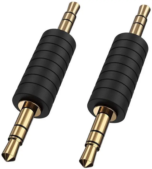 Main image of WRIARICH 2 Pack 3.5mm 1/8 Stereo Jack to 3.5mm Audio Male to Male Adapter Connectors Gold Plated Compatible with for TaoTronics, Mpow BH129 Bluetooth Receiver