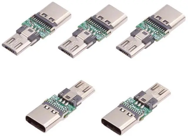 Main image of WRIARICH 5pcs/lot Micro USB 2.0 5Pin Adapter Male Connector to USB Type-C Female Power Data PCBA Adapter for Tablet Phone Laptop