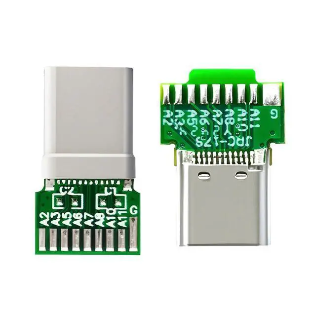 Main image of WRIARICH Connector 2pcs/lot OEM DIY USB-C USB 3.1 Type-C Male & Female Plug Socket Connector Solder Type with PCB