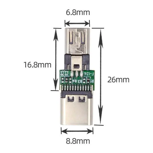 Alt view image 7 of 7 - WRIARICH 5pcs/lot Micro USB 2.0 5Pin Adapter Male Connector to USB Type-C Female Power Data PCBA Adapter for Tablet Phone Laptop