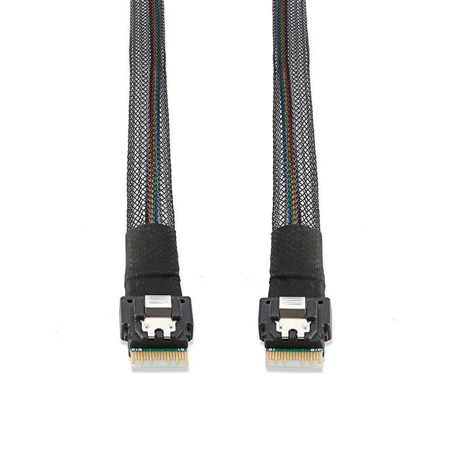 Alt view image 2 of 4 - WRIARICH Mini SAS SFF-8654 to SFF-8654 Cable 1.6FT (0.5M), 38-Pin Internal SAS Data Cable, 16Gbps High Speed Server Storage Cable