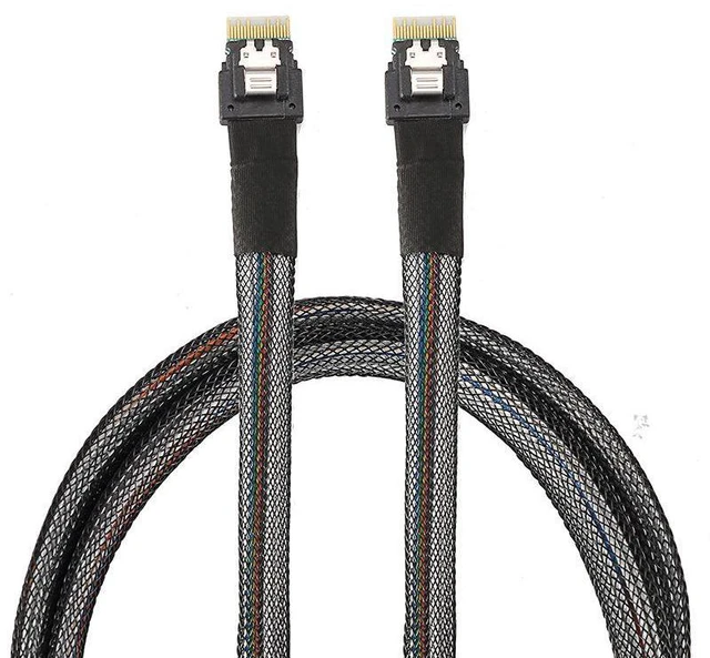 Main image of WRIARICH Mini SAS SFF-8654 to SFF-8654 Cable 1.6FT (0.5M), 38-Pin Internal SAS Data Cable, 16Gbps High Speed Server Storage Cable