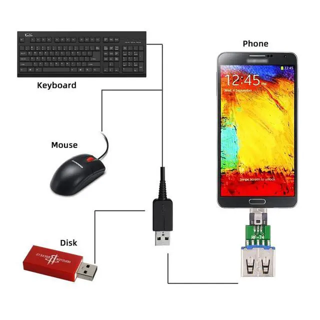 Alt view image 5 of 7 - WRIARICH 5pcs/lot Micro USB 2.0 5Pin Adapter Male Connector to USB Type-A Female OTG Data PCBA Adapter for Tablet Phone