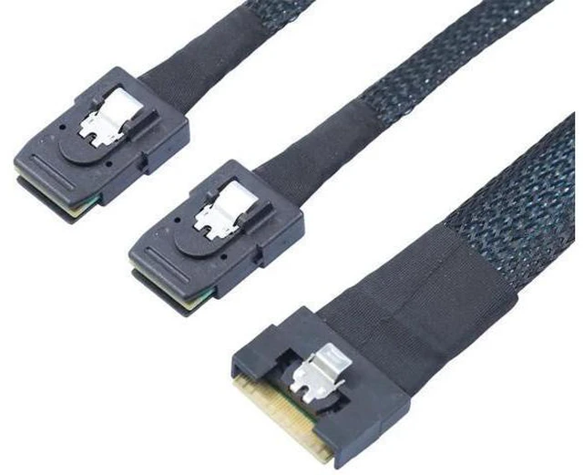 Alt view image 5 of 6 - WRIARICH 0.5M SlimSAS SFF8654 8i 4.0 to Dual SAS 8087 Cable, 32AWG 24G HighSpeed Server Internal Cable with AntiMisdirection Design