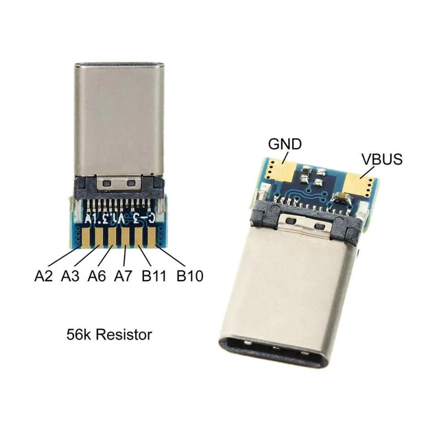 Alt view image 7 of 7 - WRIARICH DIY 24pin USB 3.1 Type C USB-C Male Plug Connector SMT Type with PC Board