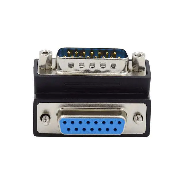 Alt view image 7 of 7 - WRIARICH DSUB RS232 D-subminiature 15pin Male Nut to Female Screw Extension Adapter DB Connector Up 90 Degree Angled