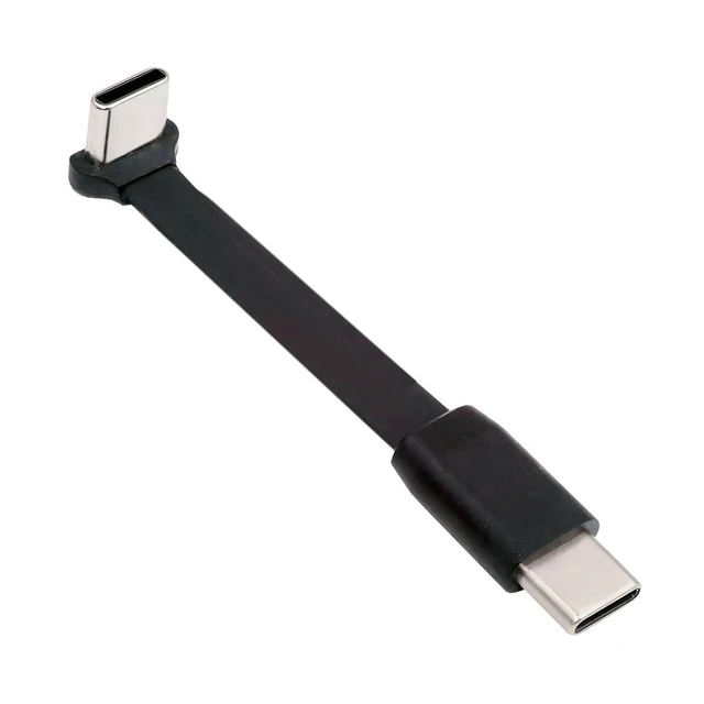 Main image of WRIARICH Cable Ultra Slim Flat USB-C Type C to USB-C Power USB2.0 Data Cable 90 Degree Up Down Angled 65W Fast Charge for Laptop Tablet Phone