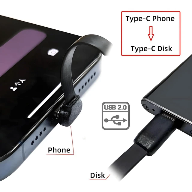 Alt view image 4 of 7 - WRIARICH Cable Ultra Slim Flat USB-C Type C to USB-C Power USB2.0 Data Cable 90 Degree Up Down Angled 65W Fast Charge for Laptop Tablet Phone