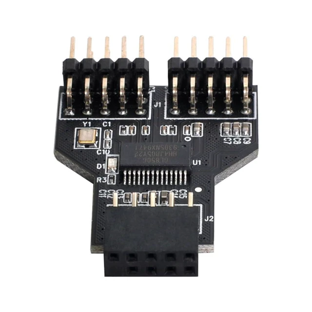 Alt view image 7 of 7 - WRIARICH Motherboard 9pin USB 2.0 Header 1 to 2 Female Extension HUB Connector Adapter Port Multilier