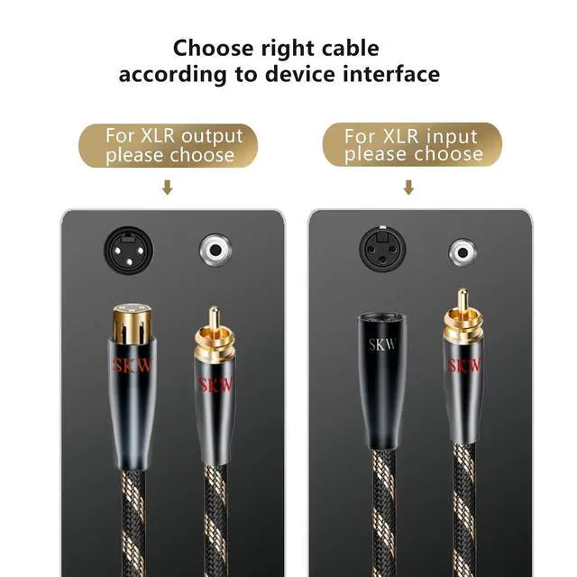 Alt view image 2 of 5 - WRIARICH Single XLR Male to RCA Male Cable, BG Series Ultra-high Purity Copper Audio Cable 6.5ft/2M (1 Cable)